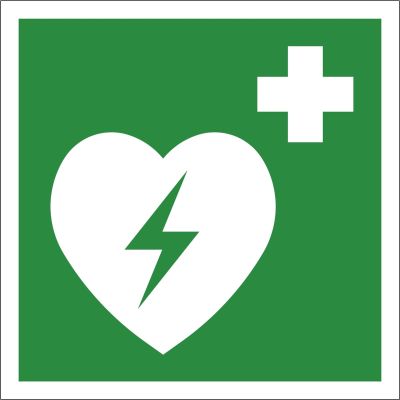 Rettungszeichen Automatisierter, externer Defibrillator (AED