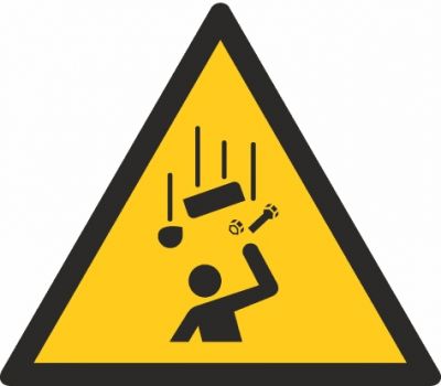 Warnzeichen Warnung vor herabfallenden Gegenständen