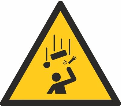 Warnzeichen Warnung vor herabfallenden Gegenständen