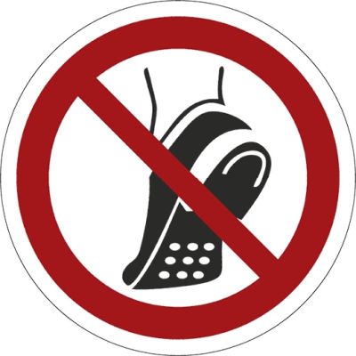 Verbotszeichen Metallbeschlagenes Schuhwerk verboten