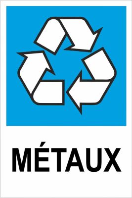 Recycling-Aufkleber MÉTAUX, 500 x 350 mm, Kunststofffolie