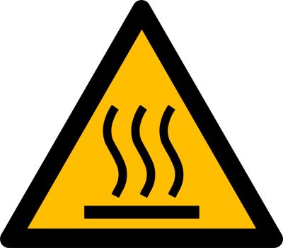 Warnzeichen Warnung vor heisser Oberfläche