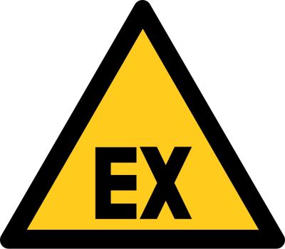 Warnzeichen Warnung vor Explosionsfähiger Atmosphäre (EX)