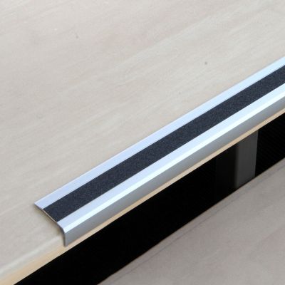 Antirutsch Treppenkantenprofile Aluminium schmal, schwarz