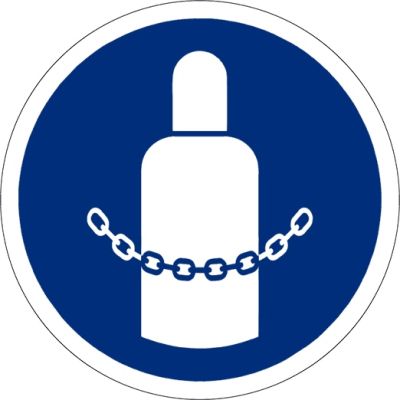 Gebotszeichen Gasflaschen sichern