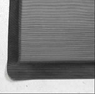 m2 Antiermüdungsmatte schwarz m. Rillenstruktur, Rand schwarz, 900x1500x14mm, aus geschäumten PVC bei überwiegend stehenden Tätigkeiten