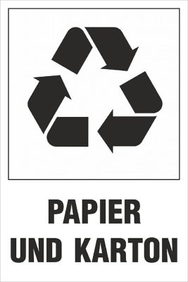 Recycling-Aufkleber Papier und Karton