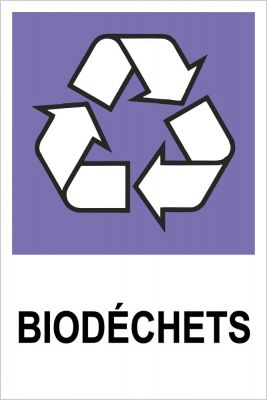 Recycling-Aufkleber BIODÉCHETS, 500 x 350 mm, Kunststofffolie
