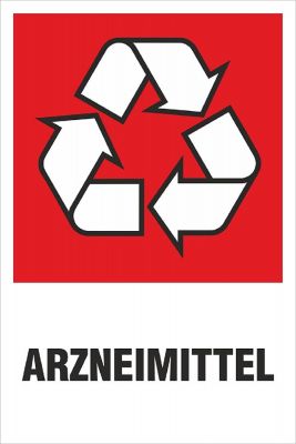Recycling-Aufkleber Arzneimittel