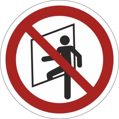 Verbotszeichen Aus dem Fenster steigen verboten