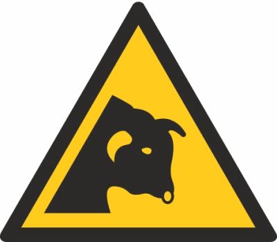 Warnzeichen Warnung vor Stier