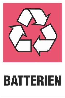 Recycling-Aufkleber Batterien