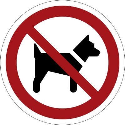 Verbotszeichen Mitführen von Hunden verboten