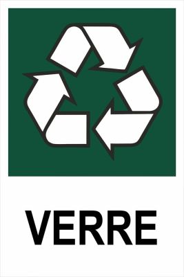 Recycling-Aufkleber VERRE, 500 x 350 mm, Kunststofffolie