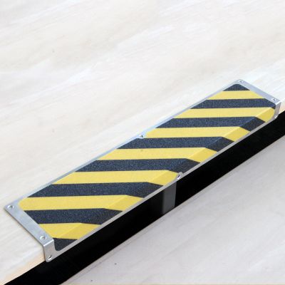 Antirutsch Treppenkantenprofile Aluminum breit, gelb/schwarz