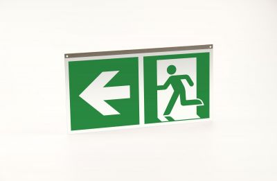 Rettungszeichen Rettungsweg (links) + Richtungspfeil links